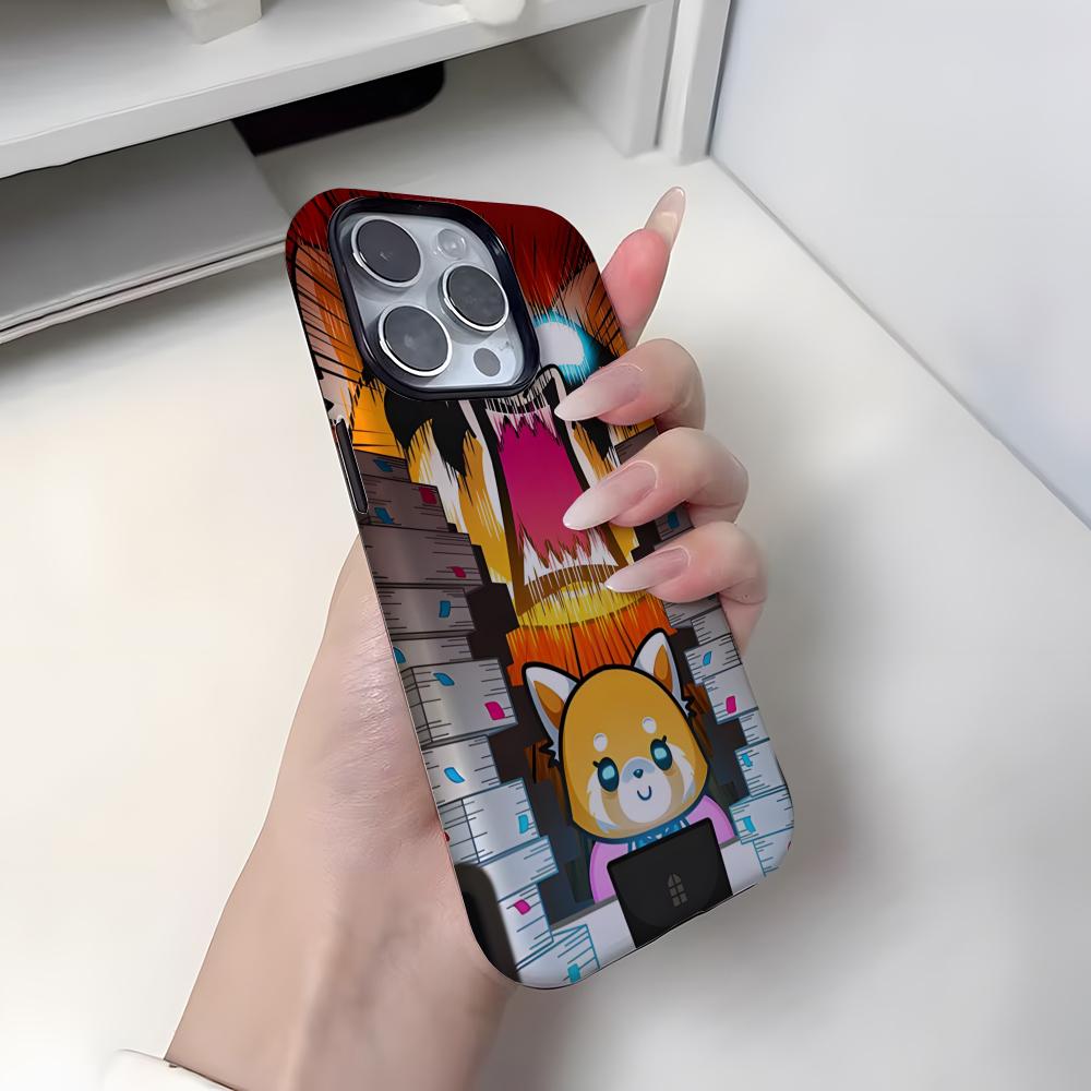 Мультяшный Милый Чехол-Книжка Aggretsuko Для Iphone 16 Pro Max 15 13 14 12 11 14 Pro Max 15 Pro Max Двухслойный Чехол