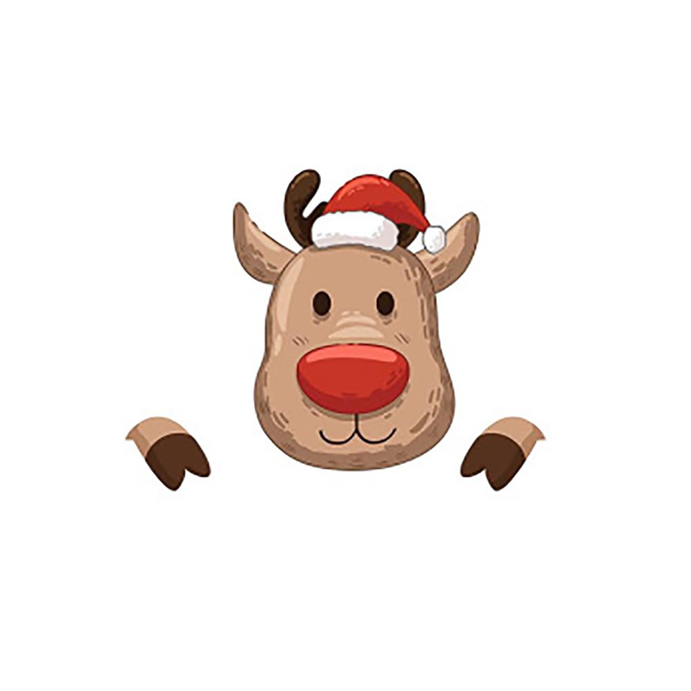 Decorative DIY Christmas Fence Peeker Festival Garden Hanging Decoration Home Outdoor Garden Patio Fence Lawn Sign Decorations