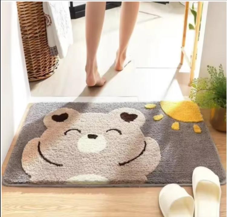 Cartoon Floor Mat, Bathroom, Water Absorption, Household Toilet, Doorstep, Bathroom, Non Slip Entrance Mat Bedroom Carpet