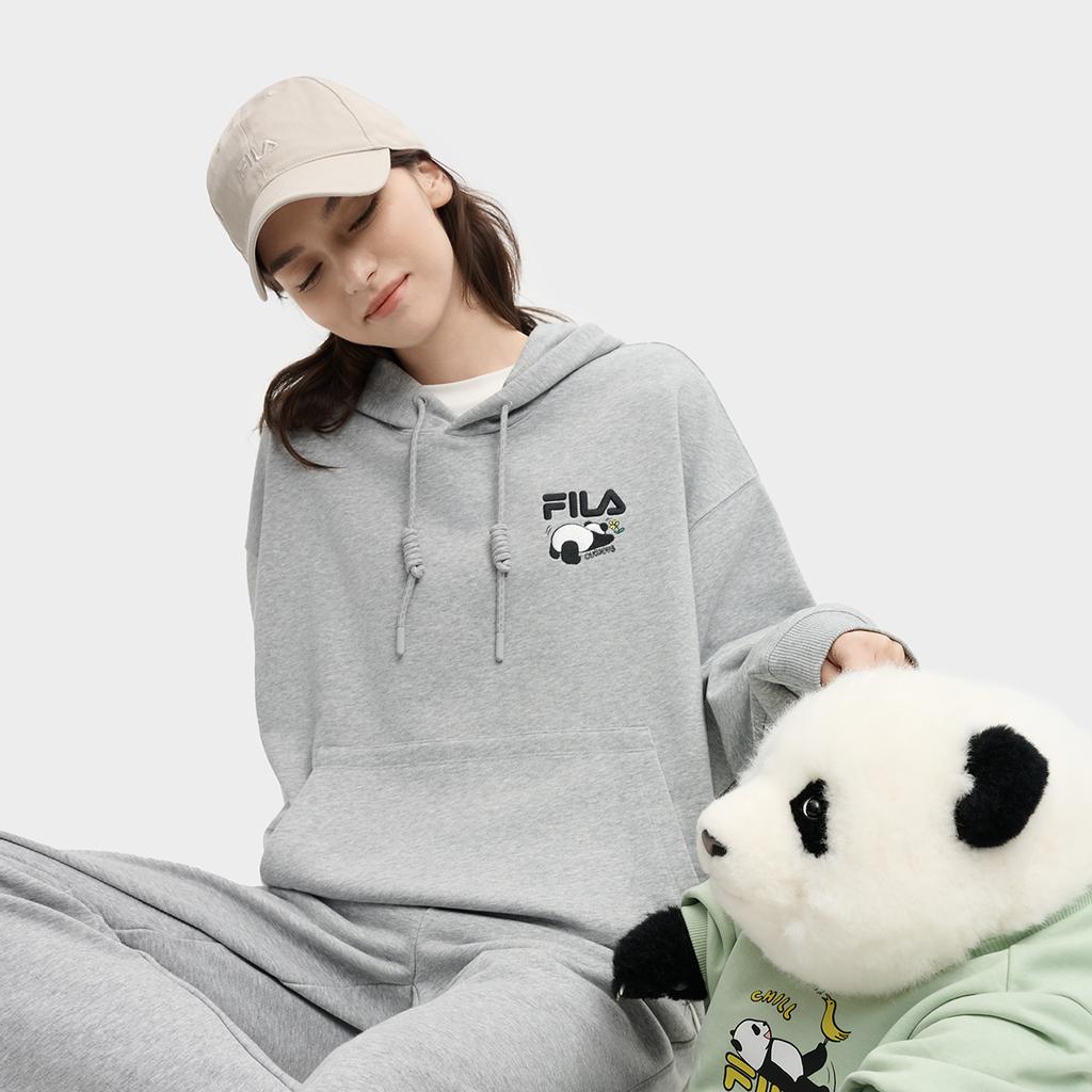 Fila Heritage Fashion Versatile Sports Logo Print Loose Thick Woven Hoodie Unisex Hoodies F51U538201F-MG