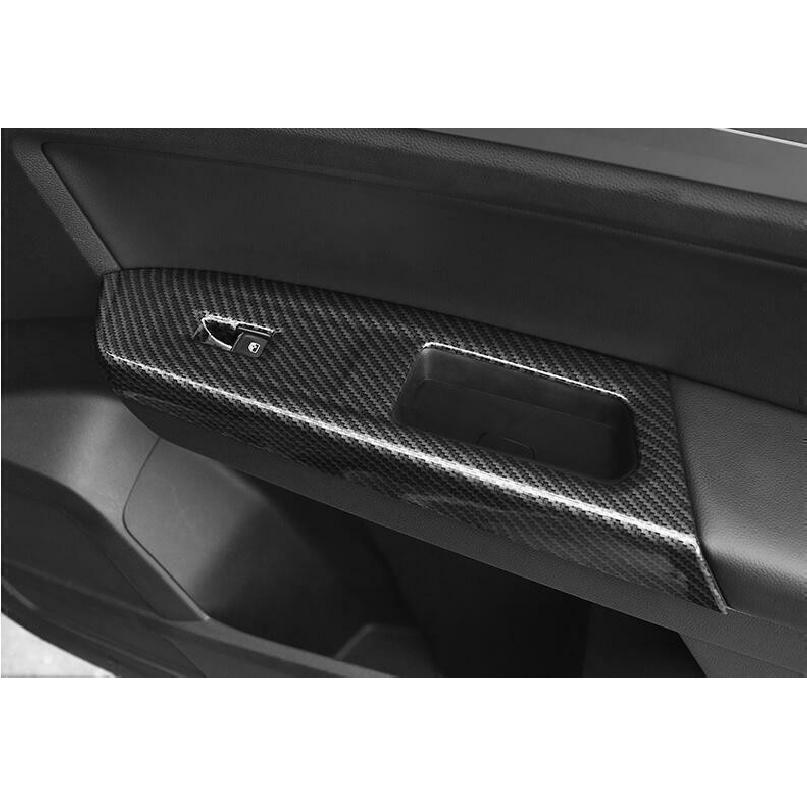 Для VW Atlas 2018-2023 Панель отделки переключателя блокировки стеклоподъемника из углеродного волокна 4 шт.