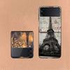 Eiffel Tower Art Phone Case For Samsung Z Flip 6 7 5G Galaxy Z Flip 5 4 3 5G Cases Shockproof Hard Cover TPU
