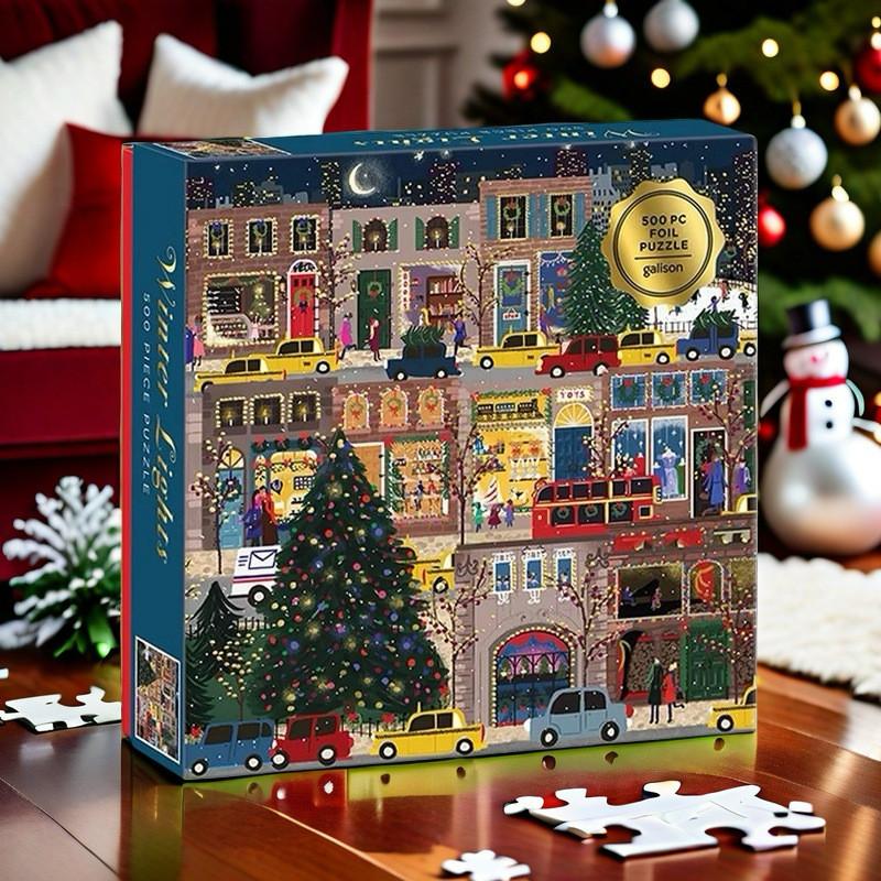 Winter Christmas Street Scene Pattern Puzzle Toy For Adults And Stress Relief