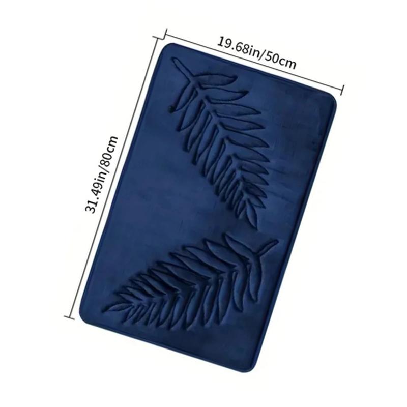3 Piece Bathroom Mat Memory Foam Ultra Soft and Absorbent Leaf Bath Rugs Thick Washable For Bathroom Toilet Tub Mat Set