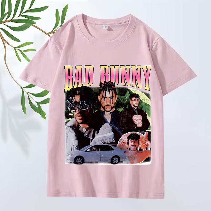 Классическая футболка Bad Bunny 2025 Новая Унисекс s Женская Оверсайз 100% Хлопок Уличный Стиль Короткий Рукав Летний Принт Графика Унисекс Топы