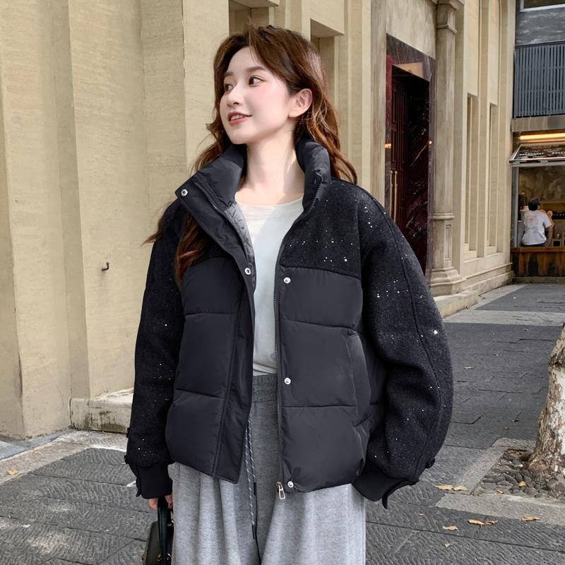 Autumn Winter Thicken Warm Parka Women Casual Solid Color Big Pocket Loose Short Jackets Outwear
