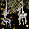 Elk Pendant Acrylic Reindeer Ornament Christmas Tree Clear Deer Dancing Hanging Figurine Xmas Tree Party Supplies