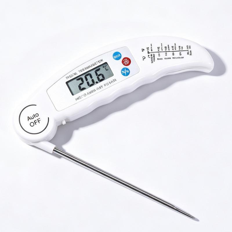 Foldable Digital Food Thermometer Instant Read Backlit Screen for Home Kitchen Baking Roasting Grilling Meat Turkey BBQ