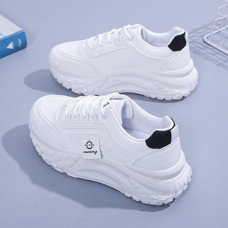Autumn new muffin platform single shoes girls color matching fashion casual style running shoes sports dad shoes women