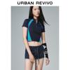 UR Women's 2025 Spring Color Block Zipper Knit Top