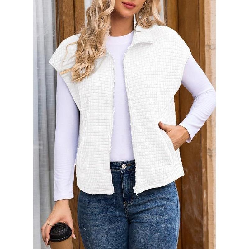 Women S Half High Neck Solid Color Casual Sleeveless Vest Cardigan