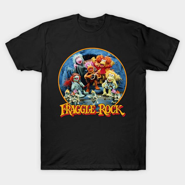 Мужская черная футболка с принтом Fraggle Rock Печать на трансферной бумаге без вырезания Хлопковая футболка