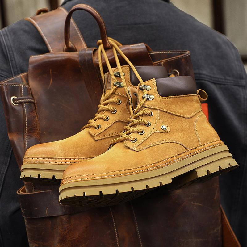 2025 новые ботинки Мартин мужские износостойкие осенне-зимние уличные бархатные теплые ботинки в британском стиле мужские