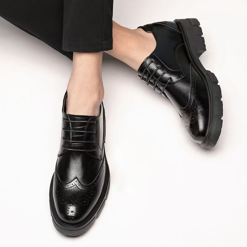 Inner heightening leather shoes men's 10cm retro clothing casual heightening shoes 8cm British men's shoes flow