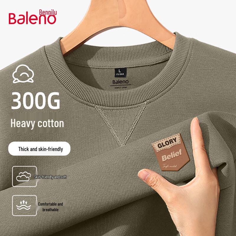 Baleno Men's Loose Fit Letter Print Pullover Sweatshirt