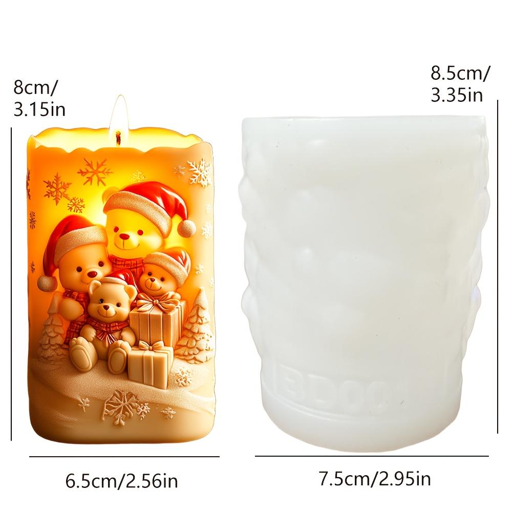 Santa Claus Hold Gift Scented Candle Silicone Mold Smile Santa Claus Holding Gift Box Scented Resin Plaster Molds Christmas Gift