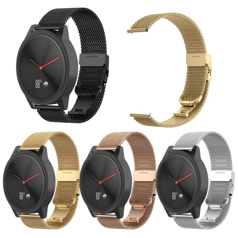 Металлический Миланский Ремешок для Часов Garmin Venu vivoactive 3 Vivomove HR Браслет из Нержавеющей Стали Ремешок для Часов Быстросъемный 20 мм