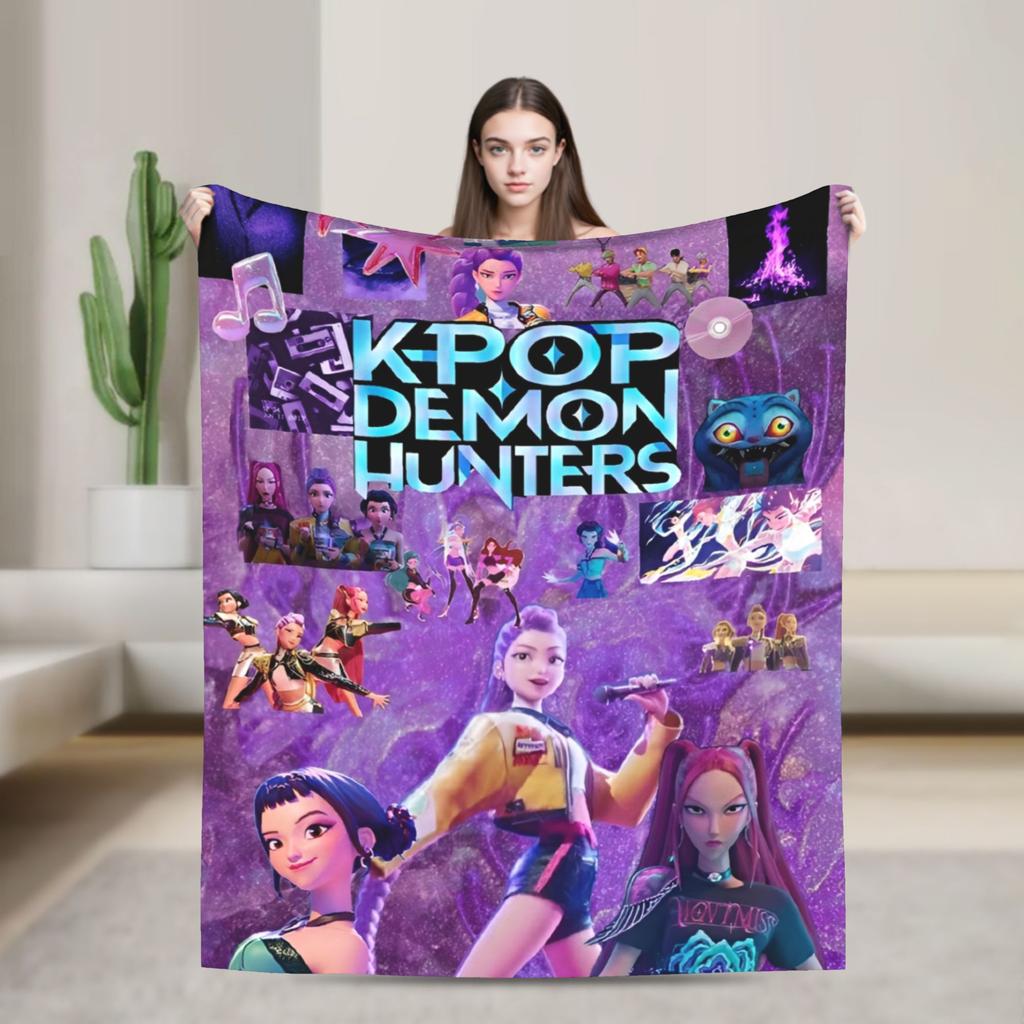 Kpop Демоны Охотницы Охотники Фланелевые Одеяла Руми Мира Джои Креативное Плед для Покрывала 125*100см Коврик Кусок Мягкий