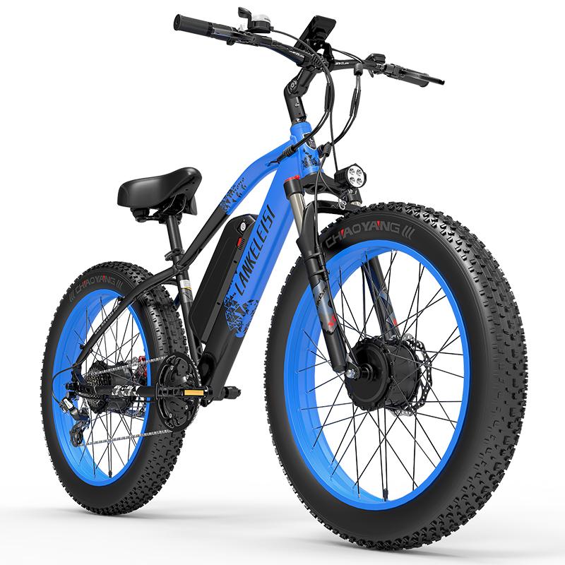 LANKELEISI MG740 Plus Electric Bicycles 2*1000W Motor,120KM Range,48V 17.5Ah Removable Battery,26*4.0 Inch Fat Tires E-Bike