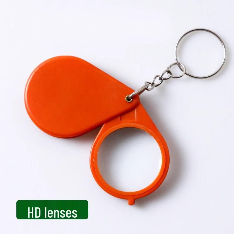 Elderly Reading Magnifying Glass, HD, High Magnification, Large Size, Plastic Handle, Anti-Lost Keychain, Pull-Tab, for Presbyopia