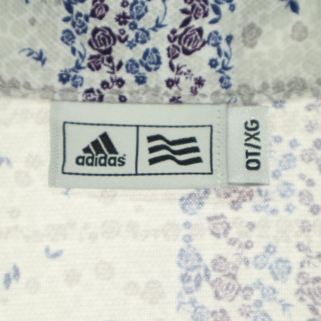 Косметика adidas Вышивка в одну точку цветочный узор гольф Футболка-поло с коротким рукавом Женская Б/у