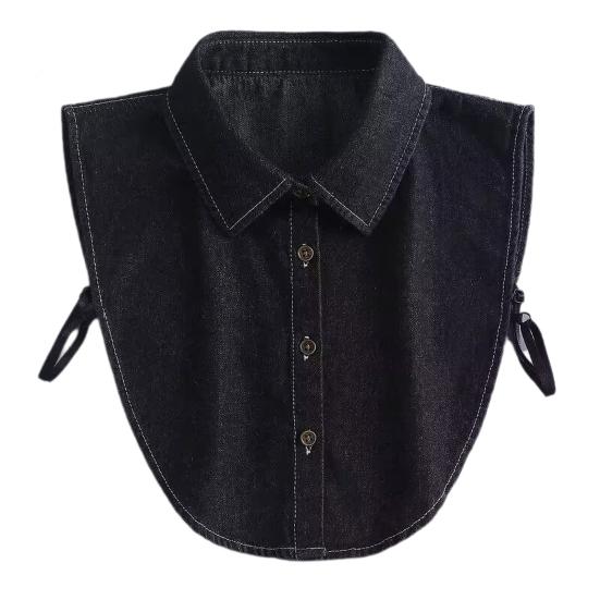 Women Fake Collar with Adjustable Straps Lapel Buttons Closure Detachable Shirt Collar Versatile Decoration