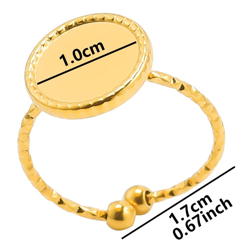 5pcs Retro Stainless Steel Gold Plated Ring Irregular Geometry Bow Ellipse Water Droplet Rings Diy Stone Drill Jewelry No Fading