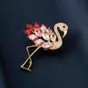 Женская брошь в форме фламинго со стразами, декоративная, противоскользящая, износостойкая, для пальто, воротника, шляпы, шарфа, украшения для одежды, ювелирные изделия для выпускного бала