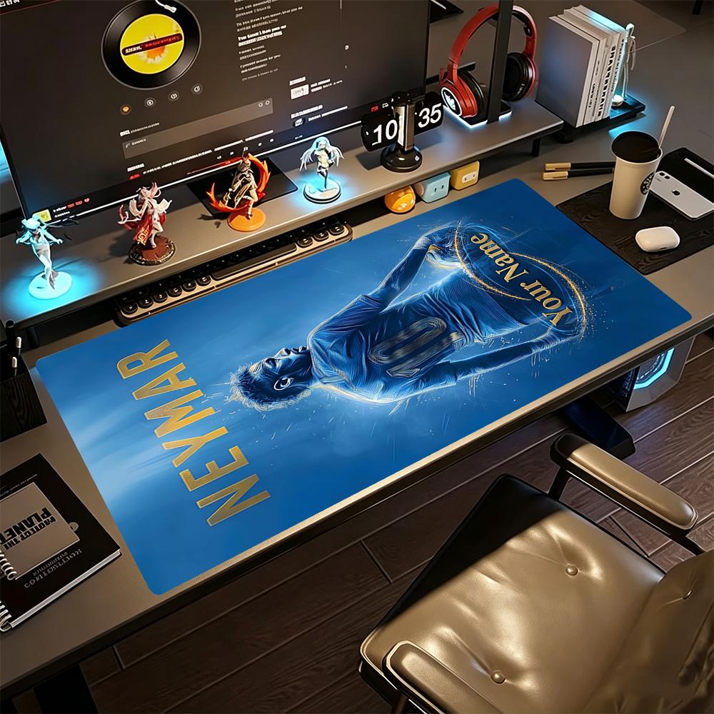 Star Neymar Customizable Name Mouse Pad Keyboard Mat Ultra-Long Desk Mat Non-Slip Rubber Base Computer Desk Office Decoration Accessory