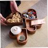 Wooden Heart Shaped Serving Tray Snack Dish Dried Fruit Storage Jewelry Display Elegant Multipurpose Random Color,4pcs