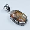 Oval Cut 78.80 Ct Lace Agate Pendant Healing Stone 925 Silver Gemstone CERTIFIED AR-1693-S