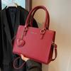 Red PU Crossbody Bag Women's PU Soft Leather Zipper Love Pendant Luxury Shoulder Bag Leisure Fashion Wedding Party Handbag