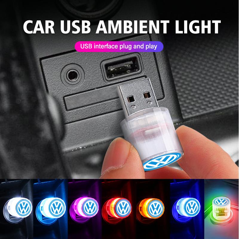 For Volkswagen VW Car USB LED Ambient Light Decorative Atmosphere Lamp Golf 4 5 6 7 Polo Jetta Sagitar Magotan Passat B5 B6