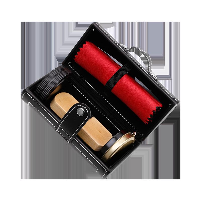 Leather Shoe Care Kit: Black & Colorless Polish, Cleaning & Maintenance Oil, Polishing Brush, Anti-Slip Treatment.