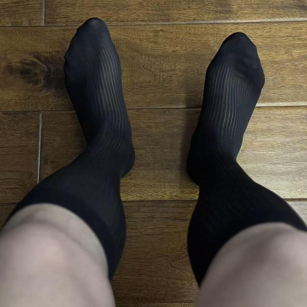 Мужские чулки до колена с вертикальной полоской, не образующие затяжек