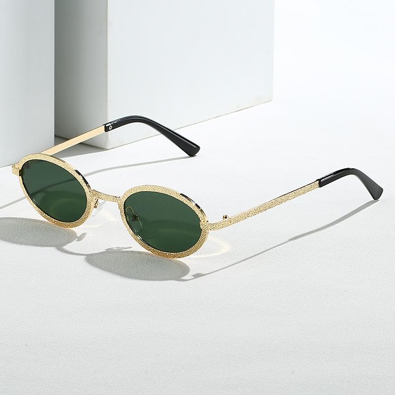Модные Роскошные Овальные Солнцезащитные Очки Женские Мужские Винтажные Брендовые Солнцезащитные Очки Металлическая Оправа Уличные Дорожные Очки Женские Очки UV400