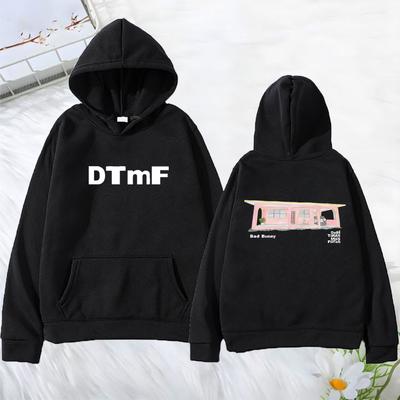 Худи с принтом Bad Bunny DTMF Tour для мужчин и женщин, новое, Debi Tirar Mas Fotos, хип-хоп, уличный стиль, с длинным рукавом, винтаж, флисовые толстовки