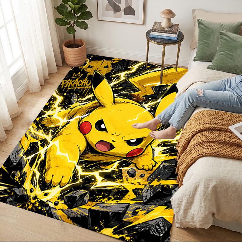 Pikachu Power Living Room Nonslip Area Rug Soft Carpet For Bedroom Game Playroom Sofa Office Home Decor Doormat Christmas Gift C922433