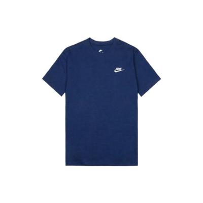 Мужская футболка с вышитым логотипом Swoosh с круглым вырезом и короткими рукавами, темно-бирюзовая AR4999-410