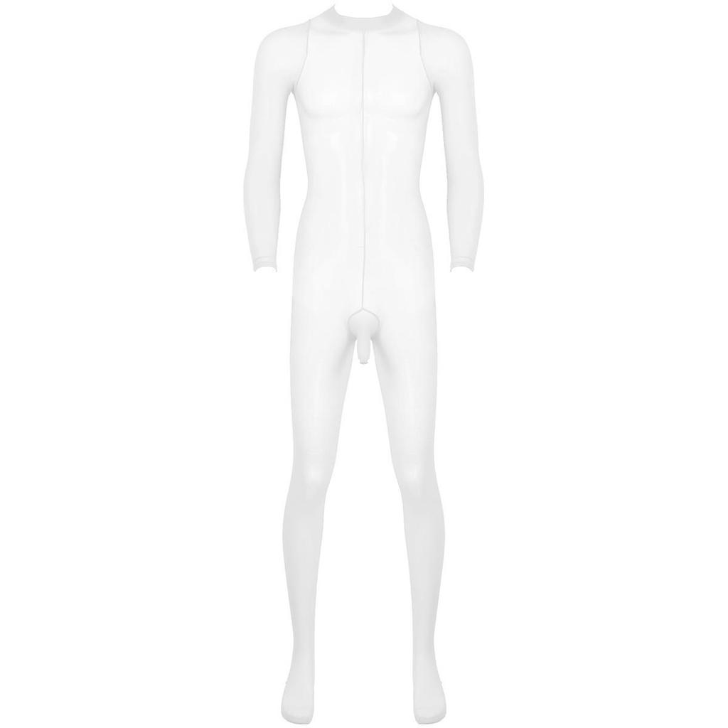 Men's Sheer Mesh Full Body Stockings Pantyhose Stretchy Footed Tights Leggings Bodysuit