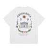 Casablanca Print Loose Fit Unisex Short Sleeve T-Shirt Streetwear Casual Cotton Tee