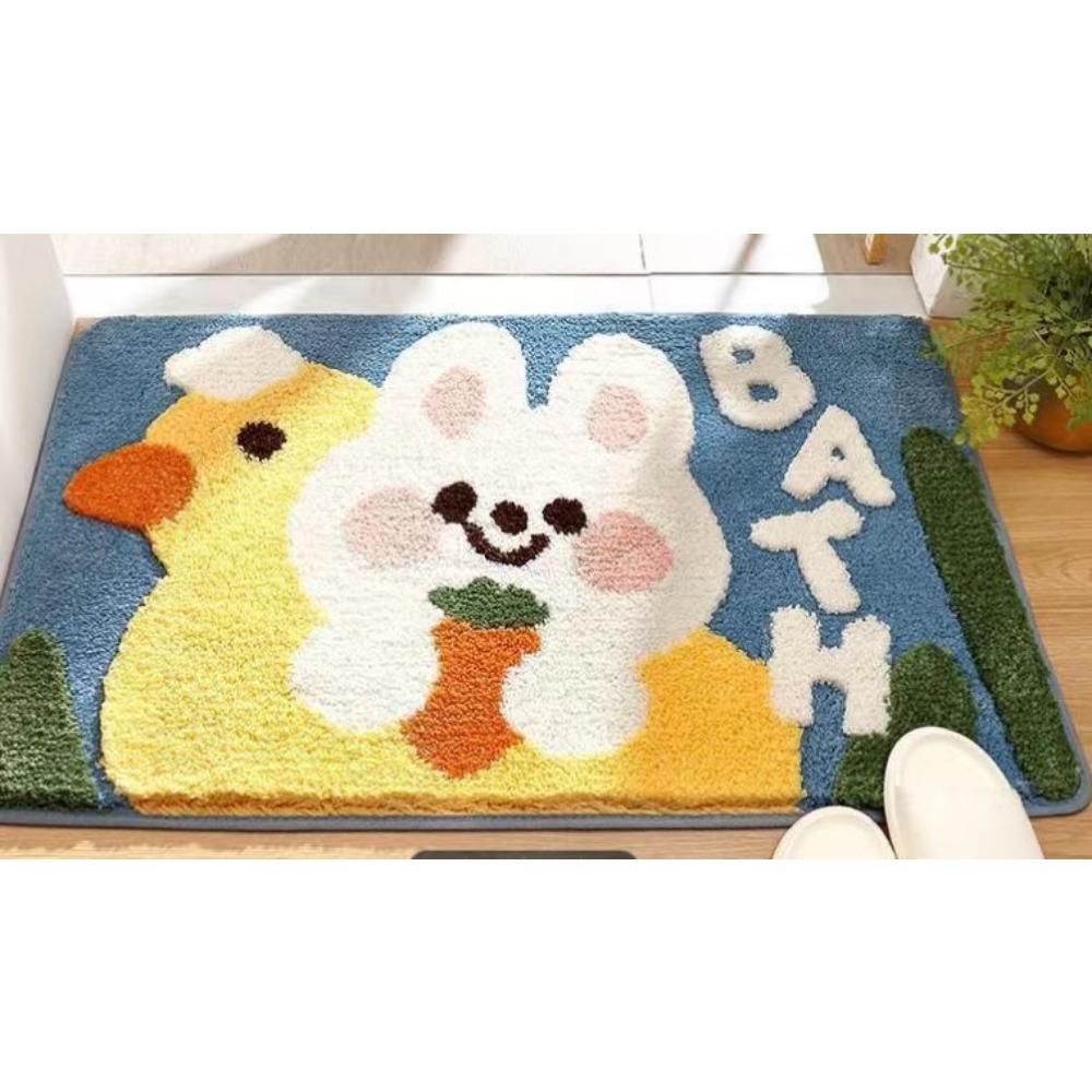 2 шт. мультяшный имитация кашемира напольный коврик нескользящий ковер дверь впитывающий напольный коврик
