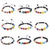 Black Volcanic Lava Stone Universe Eight Planet Beaded Bracelet for Women Men Girl Galaxy Solar System Bracelets Fashion