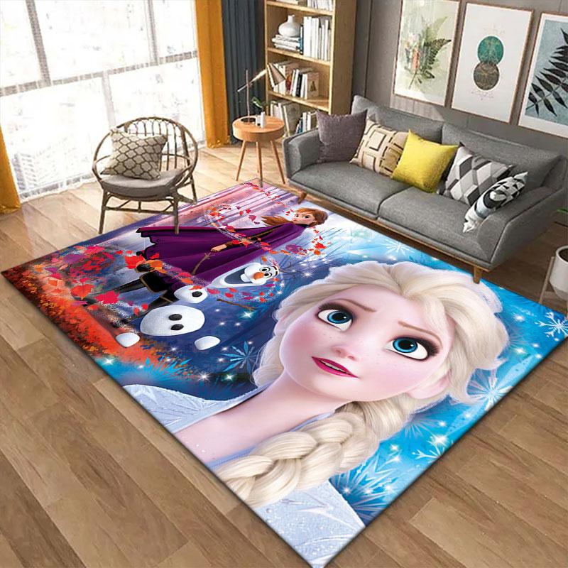 Frozen cartoon print decorative rug/doormat, suitable for entrances, balconies, kitchens, and bedrooms.