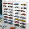 Акриловая витрина для автомобилей 1:64 Для модели автомобиля Hot Wheels Игрушка 8-ячеечная стойка-шкаф Пыленепроницаемые штабелируемые коробки для хранения автомобилей Прозрачные