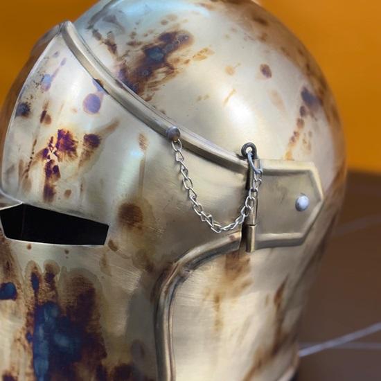 Шлем коммандос, барбута, средневековые рыцарские доспехи, шлем воина из мягкой стали 18 калибра, забрало для косплея, барбута.