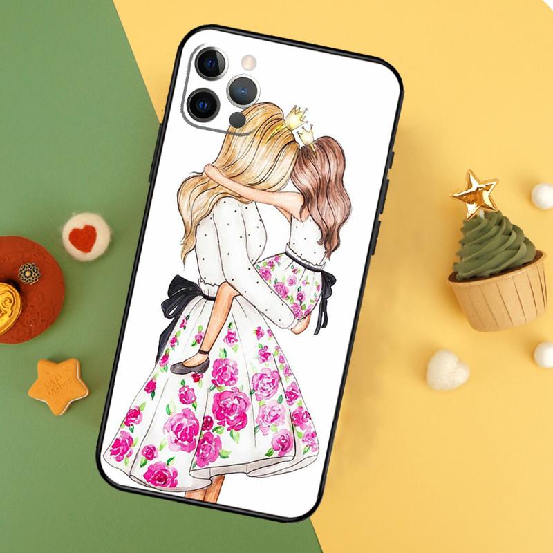 Красивый чехол для телефона Мама Дочь Сын Для iPhone 17 16 16E 15 14 12 11 13 Pro Max 12 13 Mini 17Air Ударопрочный чехол
