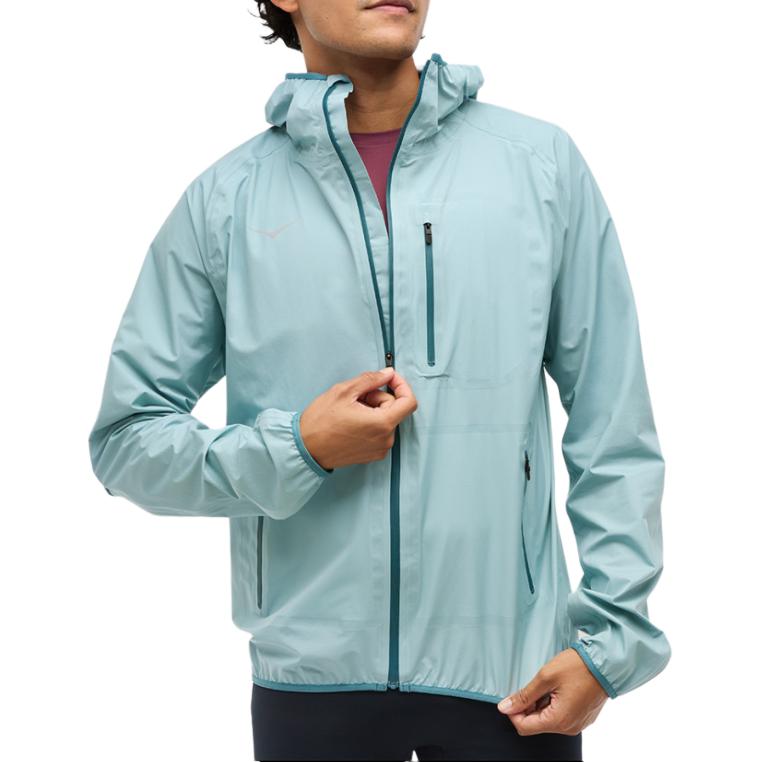 HOKA One One Куртка мужская с капюшоном на молнии, с длинным рукавом, куртка небесно-голубая 1156094-DZY