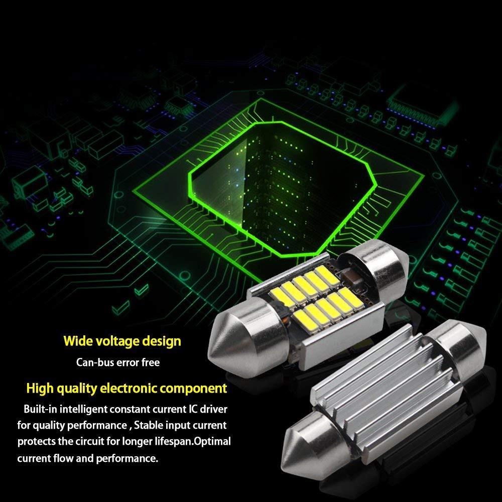 2шт 39мм светодиодный светильник 6500K белый SMD автомобильный купольный двойной наконечник лампы для чтения на крыше