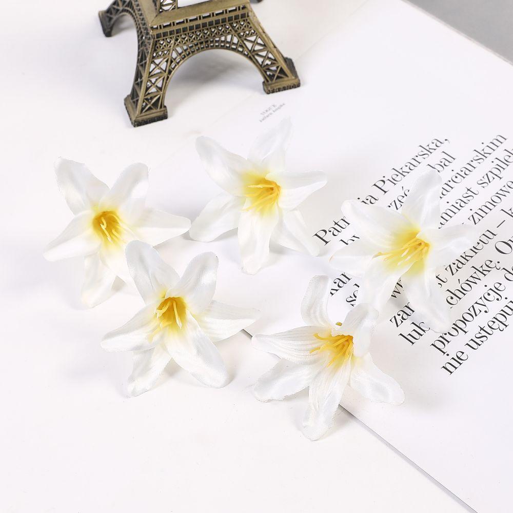 10/20/50 Pcs Silk Artificial Flower Lily Flower Head DIY Crafts Scrapbooking Home Wedding Room Party Wreath Decor Accessories